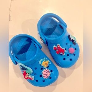 Toddler Size 4 Crocs with Little Mermaid Jibbitz